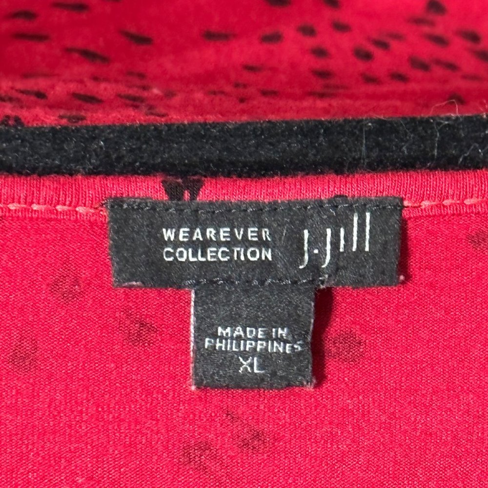 J. Jill Wearever Collection women's size XL red print long sleeve top - Picture 4 of 7